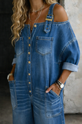 Sophia | Off Shoulder Denim Jumpsuit