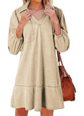 AMAIA™ – V Neck Puff Sleeve Babydoll Dress