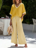 Alira Striped Linen Duo Set